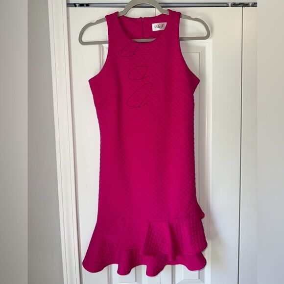 Eliza J Pink Ruffled Sheath Dress Cocktail - Picture 2 of 13